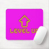 Level Up Retro Pixel Art Mauspad Elektrisches Pink (Mit Mouse)