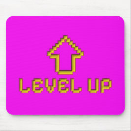 Level Up Retro Pixel Art Mauspad Elektrisches Pink