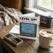 Level Up Retro Video Game Pixel Art Boys Classroom Mitteilungskarte