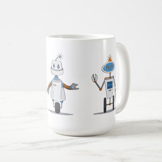 Level Up Roboter Bob & Wak Tasse (VorderseiteRechts)