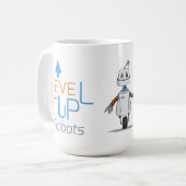 Level Up Roboter Bob & Wak Tasse (Vorderseite Links)