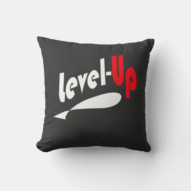 Level-Up-Schwarzkissen Kissen (Vorderseite)