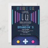 Level-Up Video-Game-Controller jedes Jahr zum Gebu Einladung (Vorderseite)