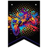 Level-Up-Video-Game-Controller Wimpelkette (Erste Fahne)