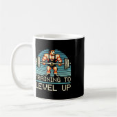 Level Up Video Game Gamer Gym Workout Gaming Fitne Kaffeetasse (Links)
