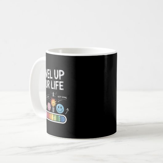 Level Up Your Life Progress Bar Gamer Motivation  Kaffeetasse (Vorderseite Links)