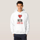 Level Up Your Love, Retro Pixel Gaming Design Hoodie (Vorne ganz)