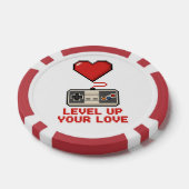 Level Up Your Love, Retro Pixel Gaming Design Pokerchips (Einzeln)