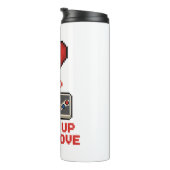 Level Up Your Love, Retro Pixel Gaming Design Thermosbecher (Nach rechts gedreht)
