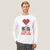 Level Up Your Love, Retro Pixel Gaming Design Tri-Blend Shirt (Vorderseite komplett)