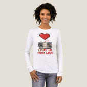 Level Up Your Love, Retro Pixel Gaming Design Tri-Blend Shirt (Vorderseite voll)
