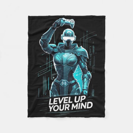 Level Up Your Mind Ai Gamer  Fleecedecke (Vorderseite)