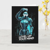 Level Up Your Mind Ai Gamer Karte (Gelbe Blume)