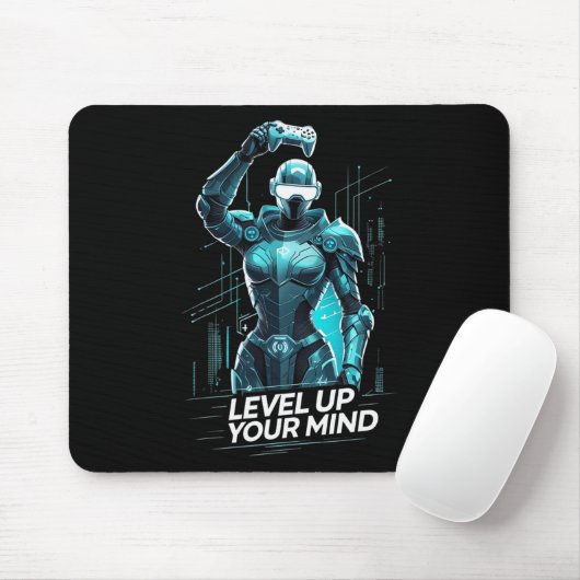 Level Up Your Mind Ai Gamer Mousepad (Mit Mouse)