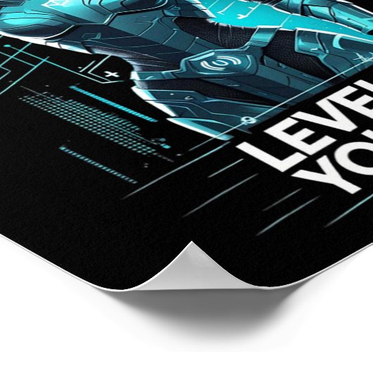 Level Up Your Mind Ai Gamer Poster (Ecke)