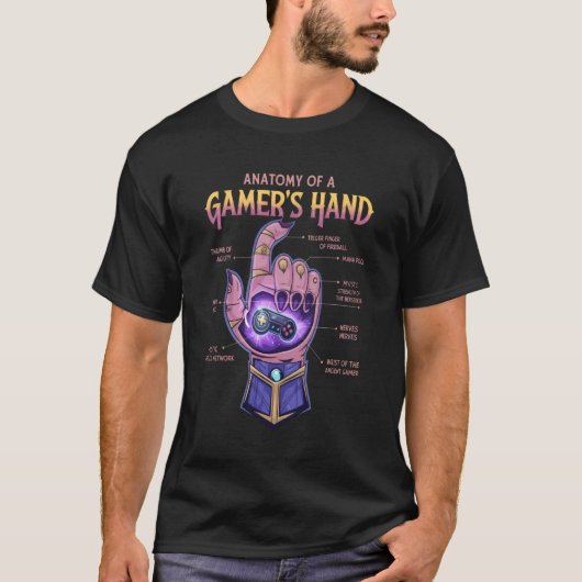 Level Up Your Style mit der Anatomie eines Gamers T-Shirt (Vorderseite)