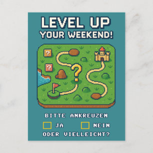 Level Up Your Weekend! Postkarte