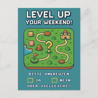 Level Up Your Weekend! Postkarte
