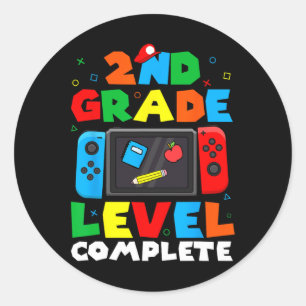 Level-Vollständiges Videospiel Letzten Schultag Runder Aufkleber