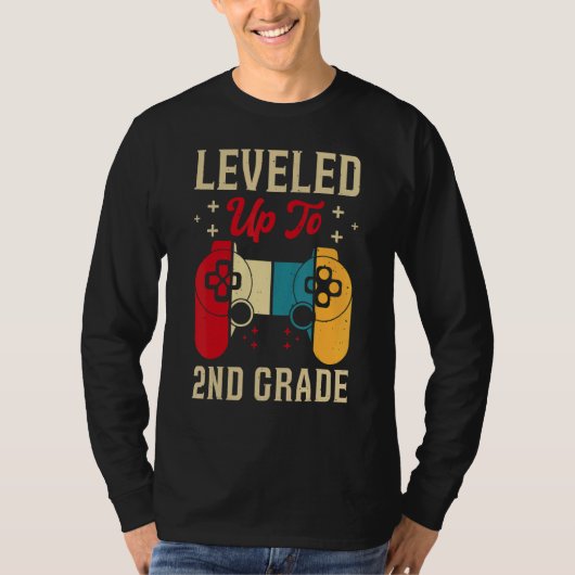 Leveled Up To 2nd Grade Gamer Back To School First T-Shirt (Vorderseite)