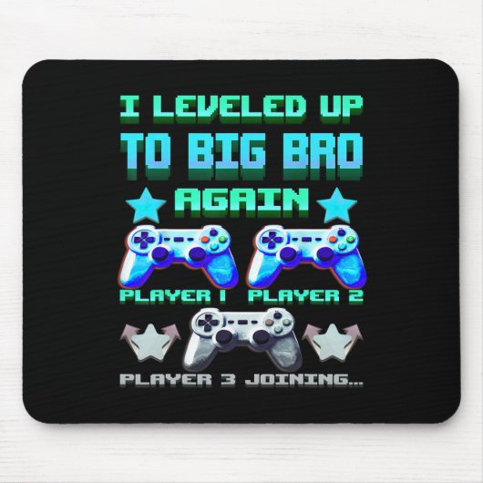 Leveled Up To Big Bro Again – Funny Gamer Brother  Mousepad (Vorne)