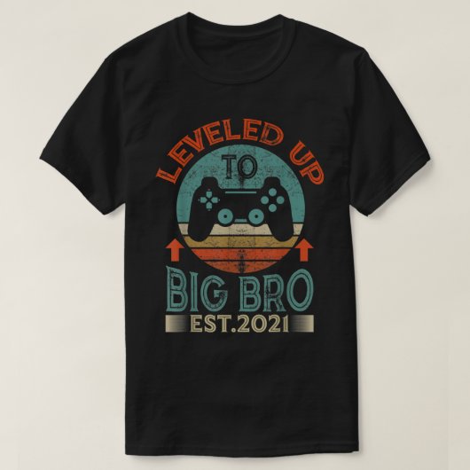 Leveled Up to Big Bro Gamer Design T-Shirt (Design vorne)