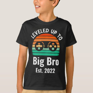 Leveled up to - Big Bruder Funny Vintag Gamer T-Shirt