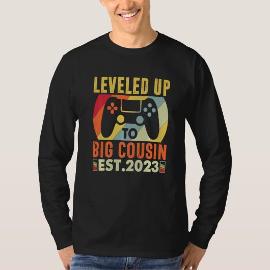 Leveled Up To Big Cousin 2023 Gaming Pregnancy Ann T-Shirt (Vorderseite)