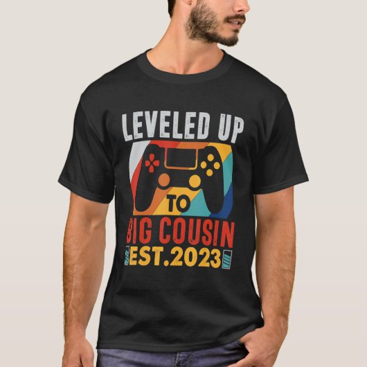 Leveled Up To Big Cousin 2023 Gaming Pregnancy Ann T-Shirt (Vorderseite)