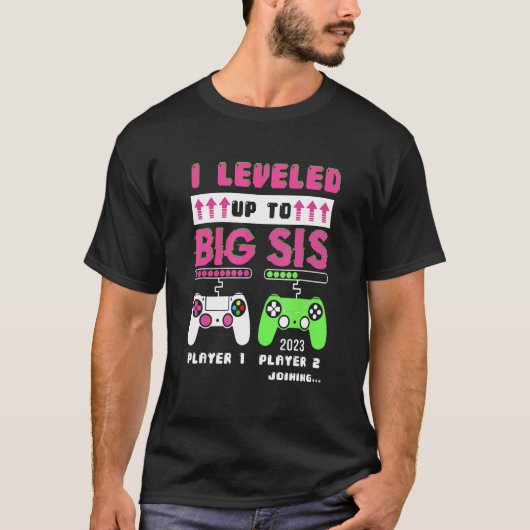 Leveled Up To Big Sister 2023 Cute Im Going To Be T-Shirt (Vorderseite)