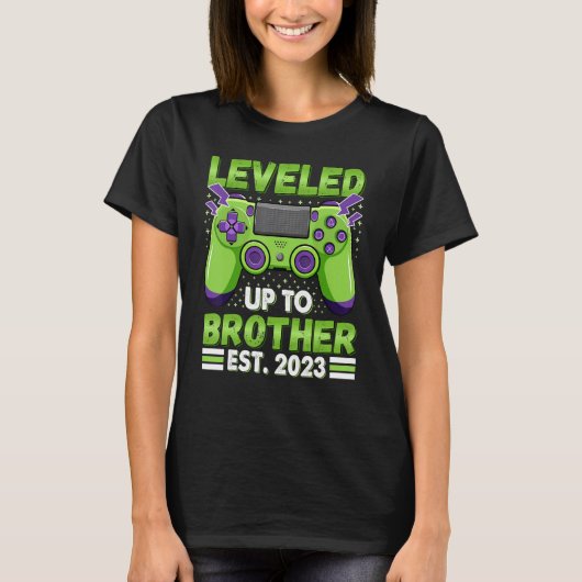 Leveled Up To Brother 2023 Promoted To Big Bro 202 T-Shirt (Vorderseite)