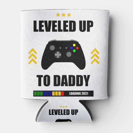 Leveled up to daddy 2021 dosenkühler (Vorderseite)