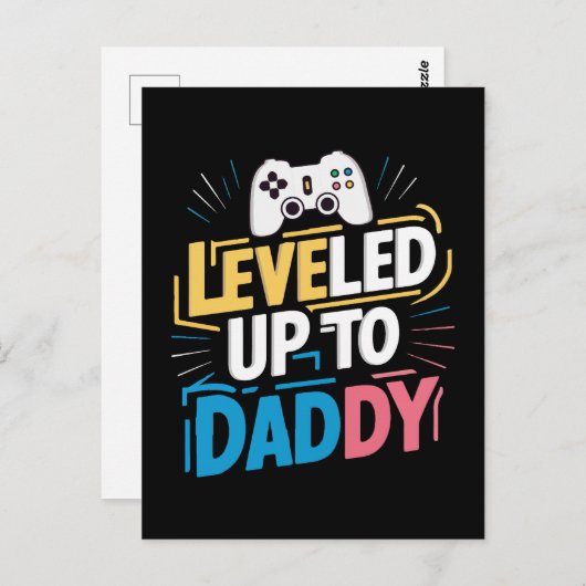 Leveled up to Daddy Postkarte (Vorne/Hinten)