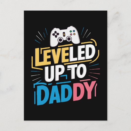 Leveled up to Daddy Postkarte (Vorderseite)