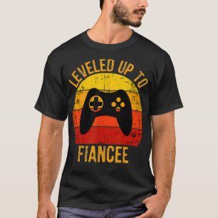 Leveled Up to Fiancee Funny Gaming for Video Gamer T-Shirt