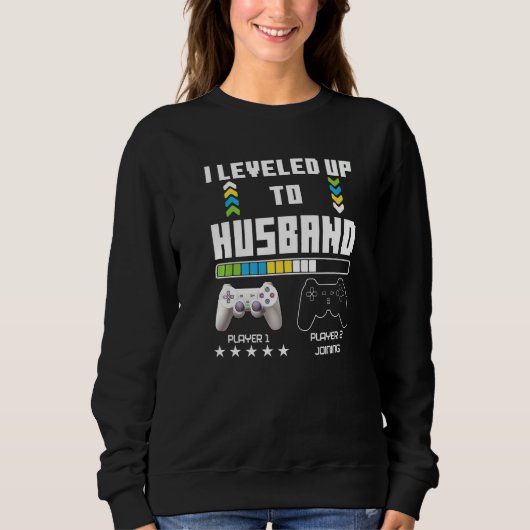Leveled Up To Husband Gaming Controller Couple Gam Sweatshirt (Vorderseite)