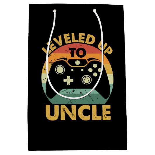 Leveled Up to Uncle Mittlere Geschenktüte (Vorderseite)