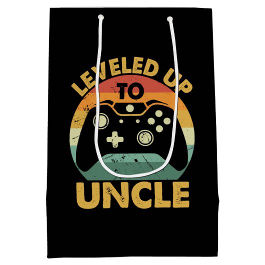 Leveled Up to Uncle Mittlere Geschenktüte (Rückseite)