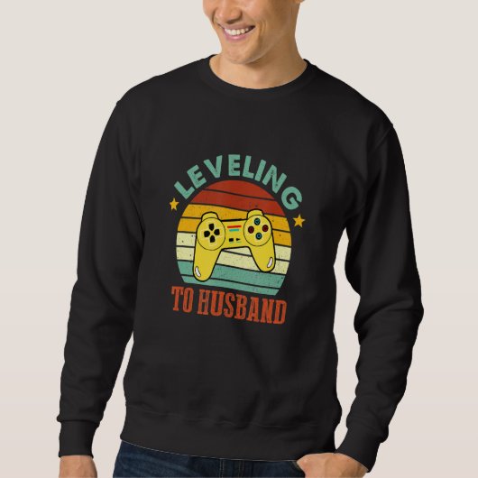 Leveling To Husband Groom Gamer Gaming Bacheloret Sweatshirt (Vorderseite)