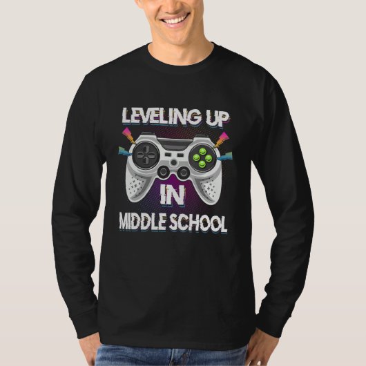 Leveling Up In Middle School Video Gaming Tees Stu (Vorderseite)