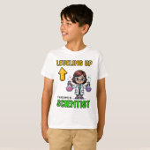 Leveling Up Scientist Ck To School Funny Gamer Gir T-Shirt (Vorne ganz)