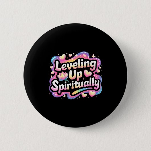 Leveling Up Sritually Mindfulness Meditation  Button (Vorderseite)