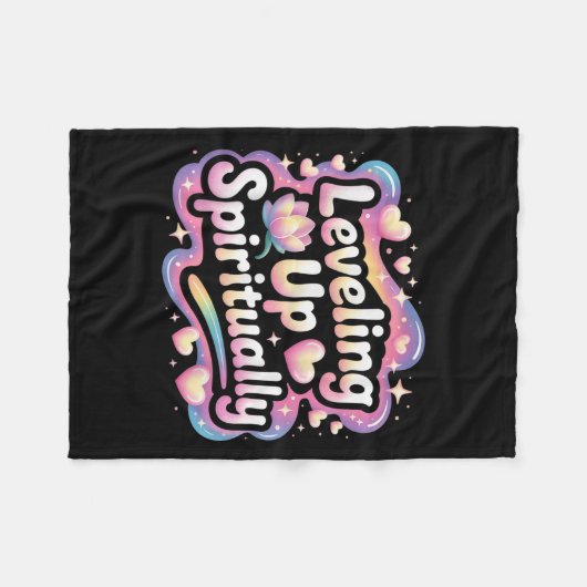 Leveling Up Sritually Mindfulness Meditation Fleecedecke (Vorderseite (Horizontal))