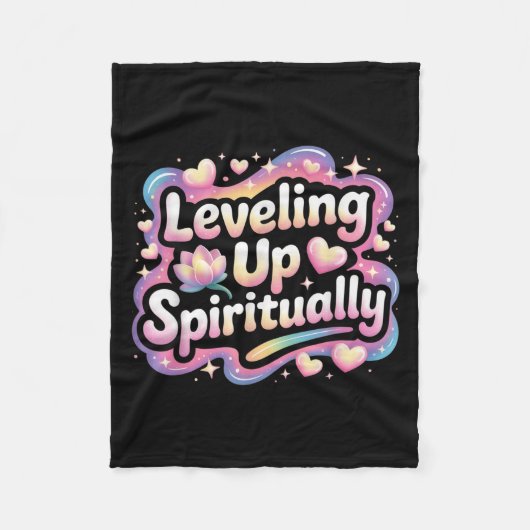 Leveling Up Sritually Mindfulness Meditation Fleecedecke (Vorderseite)
