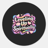 Leveling Up Sritually Mindfulness Meditation Runder Aufkleber (Vorderseite)