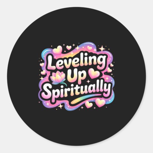 Leveling Up Sritually Mindfulness Meditation  Runder Aufkleber (Vorderseite)