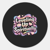 Leveling Up Sritually Mindfulness Meditation Runder Aufkleber (Vorderseite)