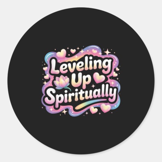 Leveling Up Sritually Mindfulness Meditation  Runder Aufkleber (Vorderseite)