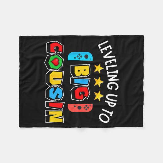 Leveling Up To Big Cousin Funny Gaming Video Game Fleecedecke (Vorderseite (Horizontal))