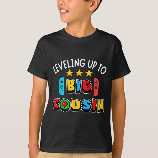 Leveling Up To Big Cousin Funny Gaming Video Game  T-Shirt (Vorderseite)